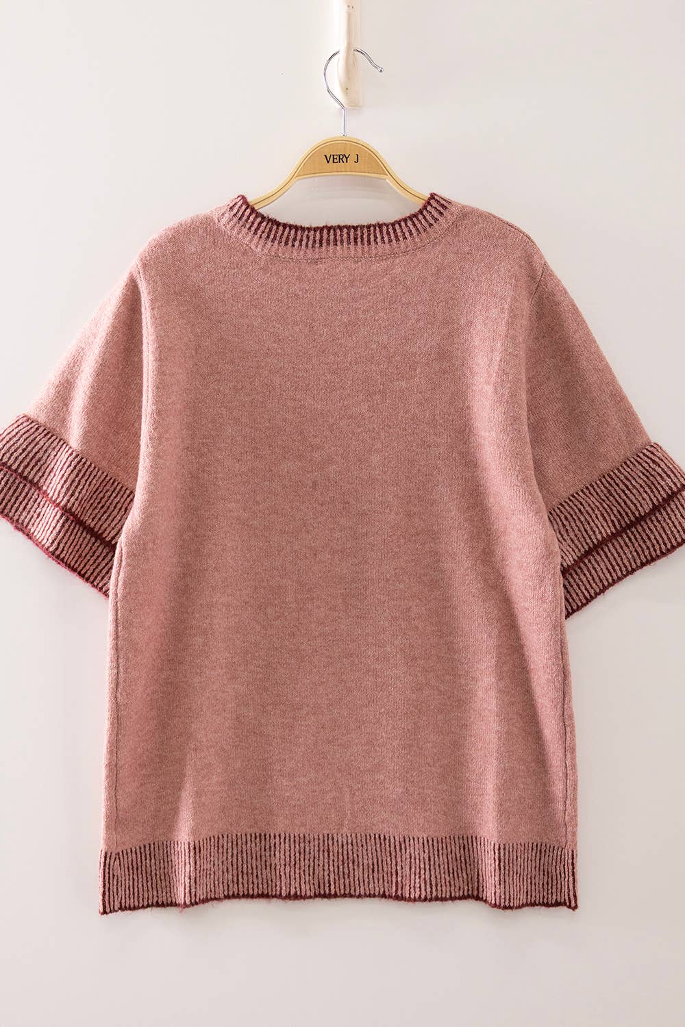 Contrast Rib Knit Top