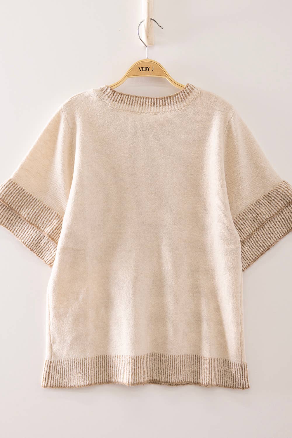 Contrast Rib Knit Top