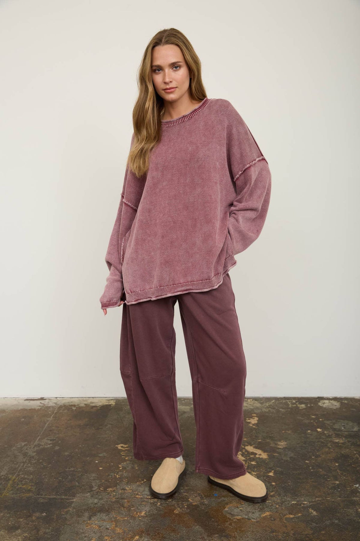 RAW EDGE CREW SWEATER