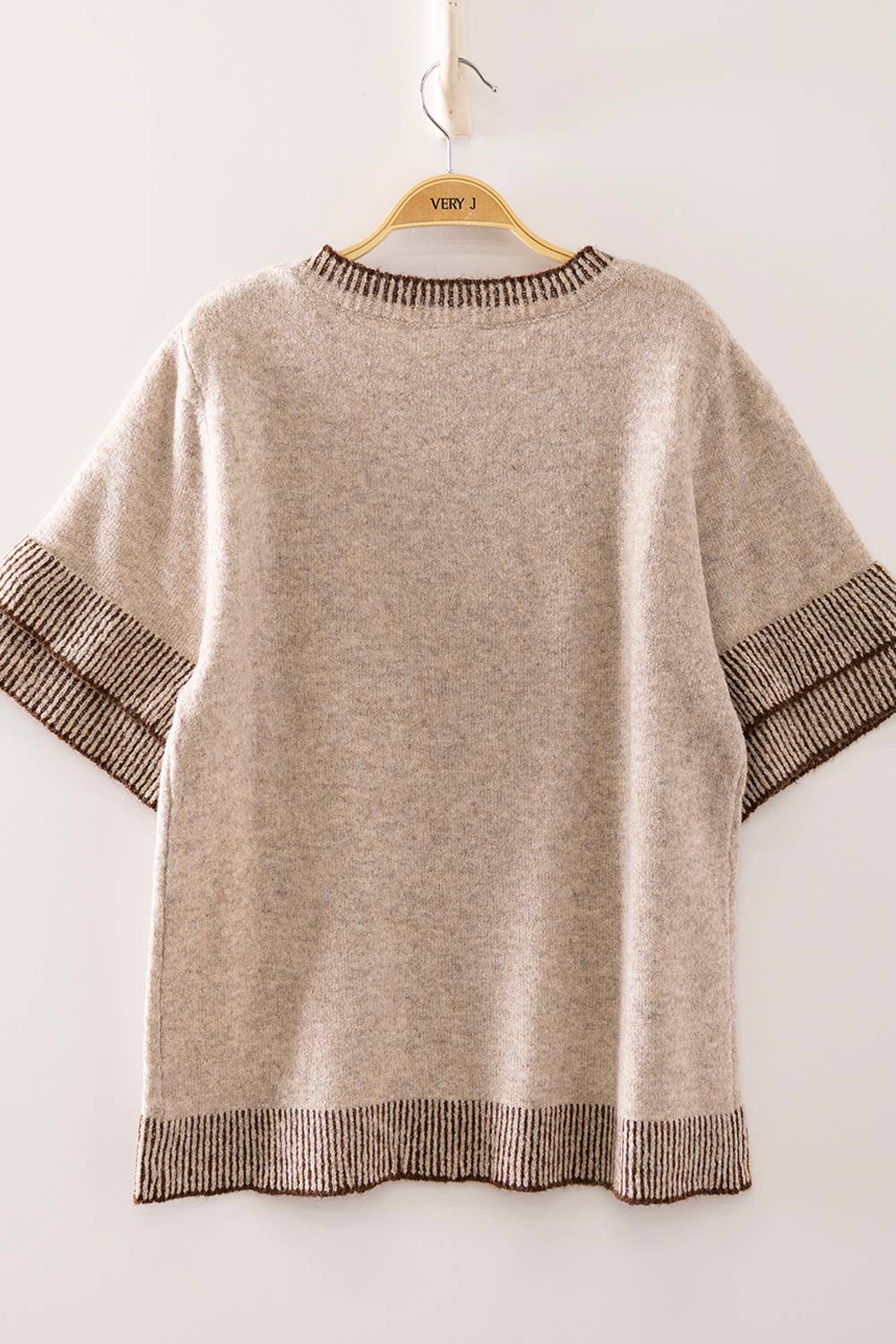 Contrast Rib Knit Top