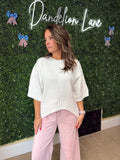 Short-Sleeve High-Low Sweater