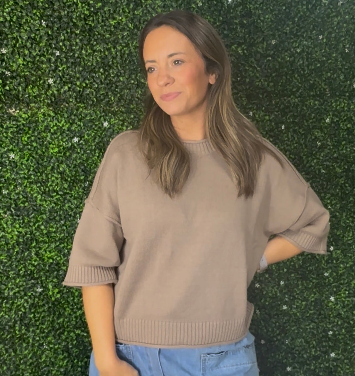 Short Sleeve Knit Sweater