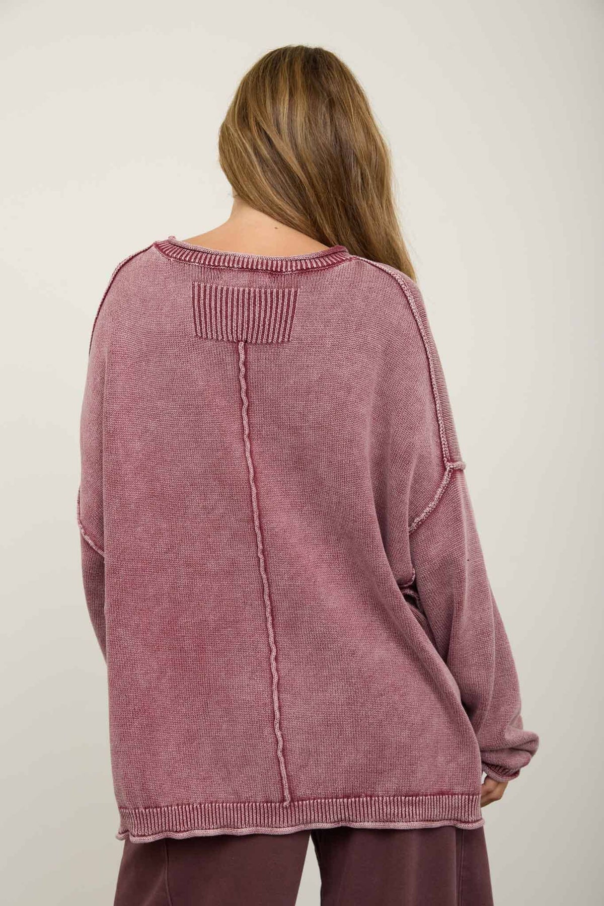 RAW EDGE CREW SWEATER