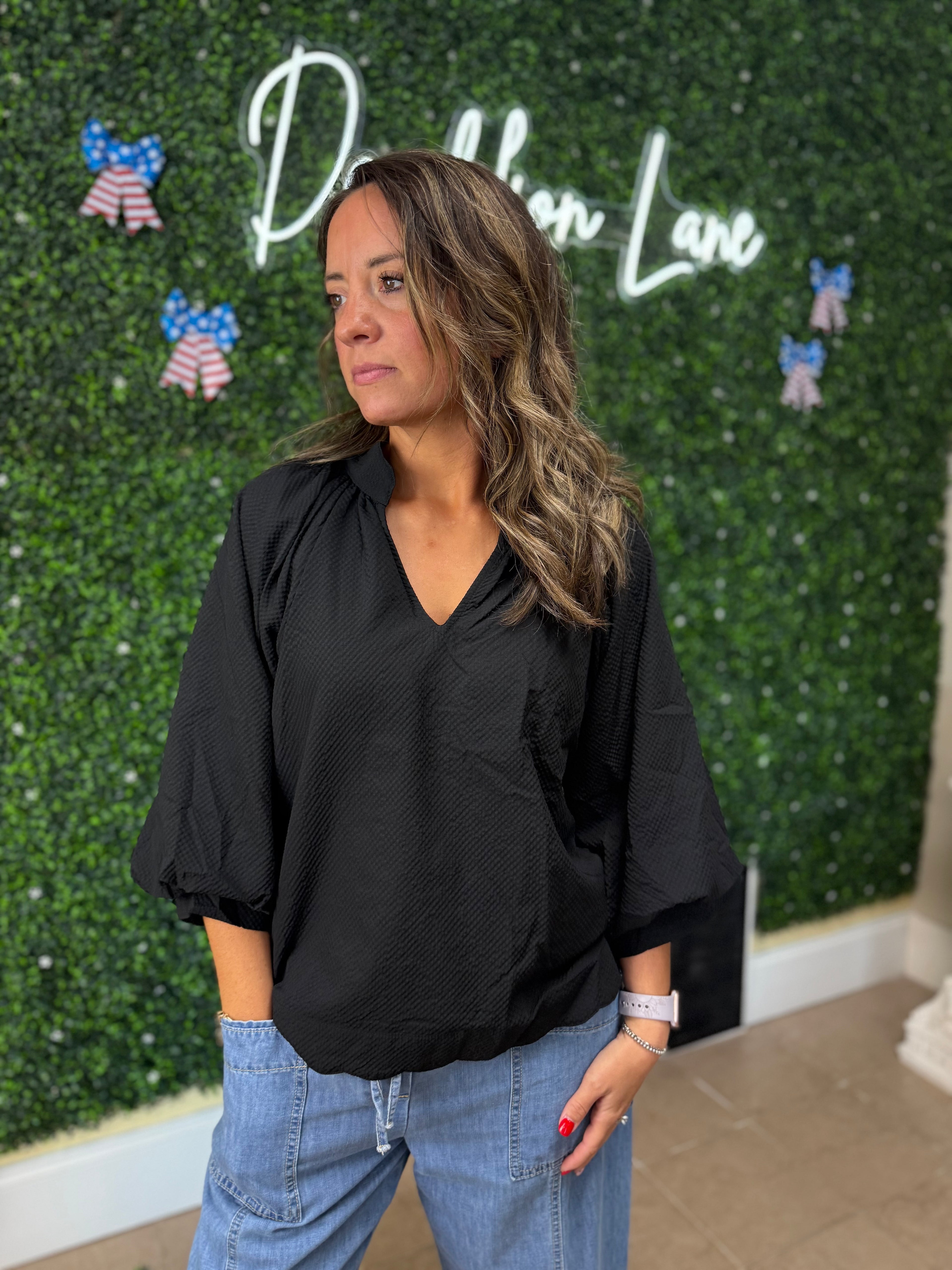 Bubble Sleeve Top