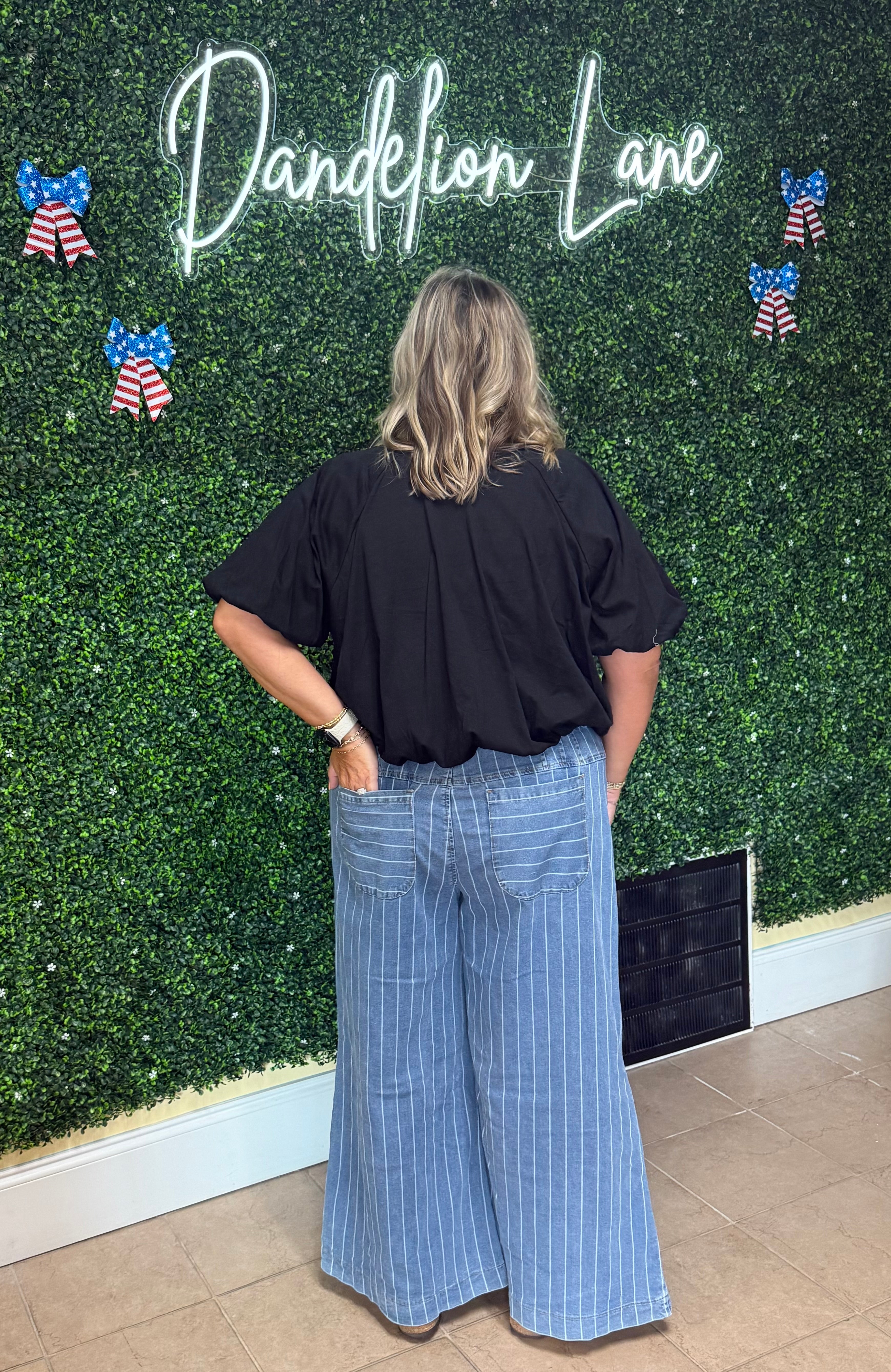 Blue striped pants