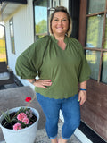The Olive Grove Scallop Blouse