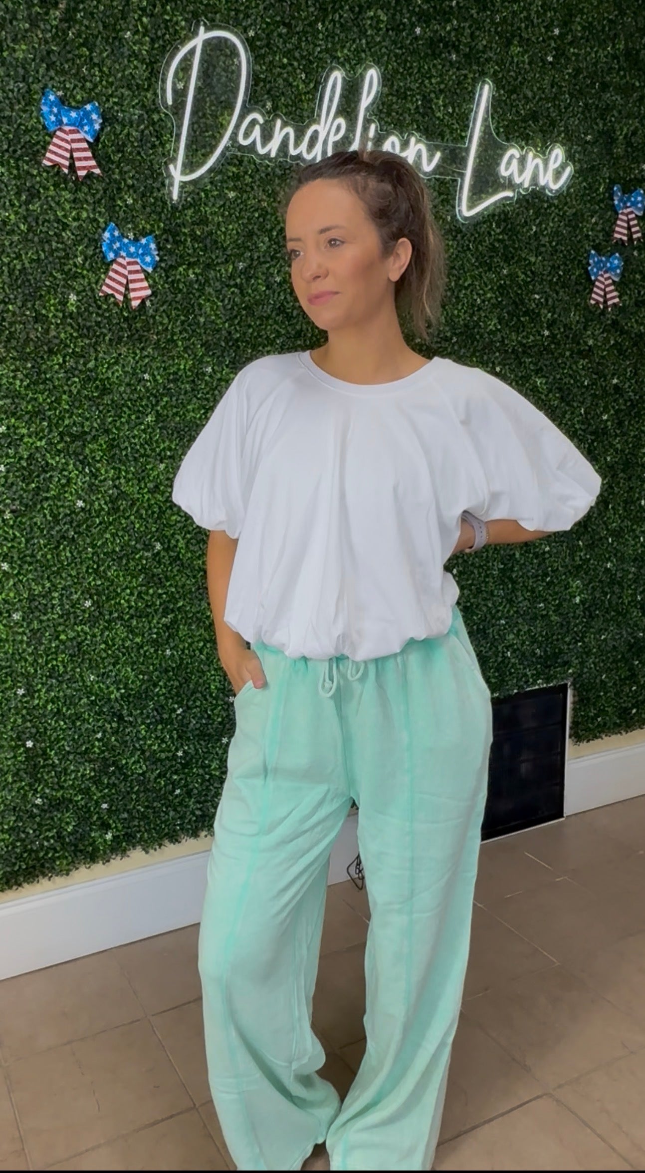 Minty Fresh Relaxed-Fit Pants