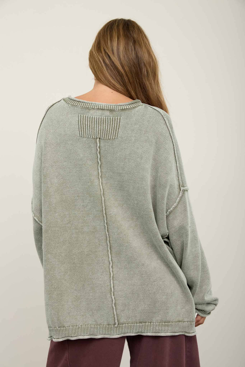 RAW EDGE CREW SWEATER