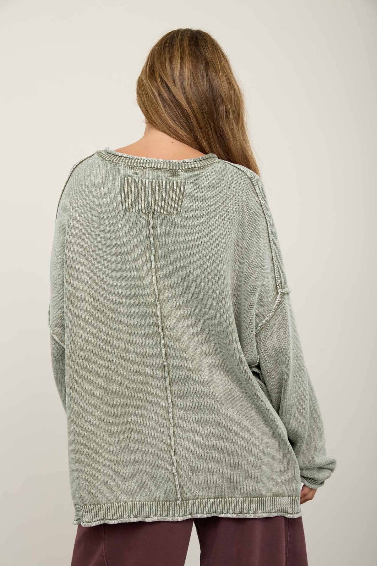 RAW EDGE CREW SWEATER