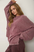 RAW EDGE CREW SWEATER