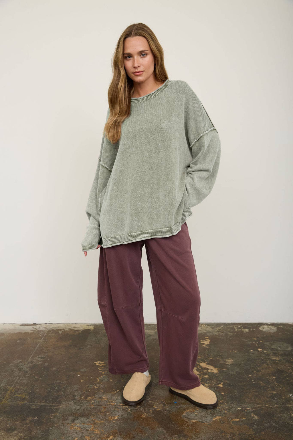 RAW EDGE CREW SWEATER